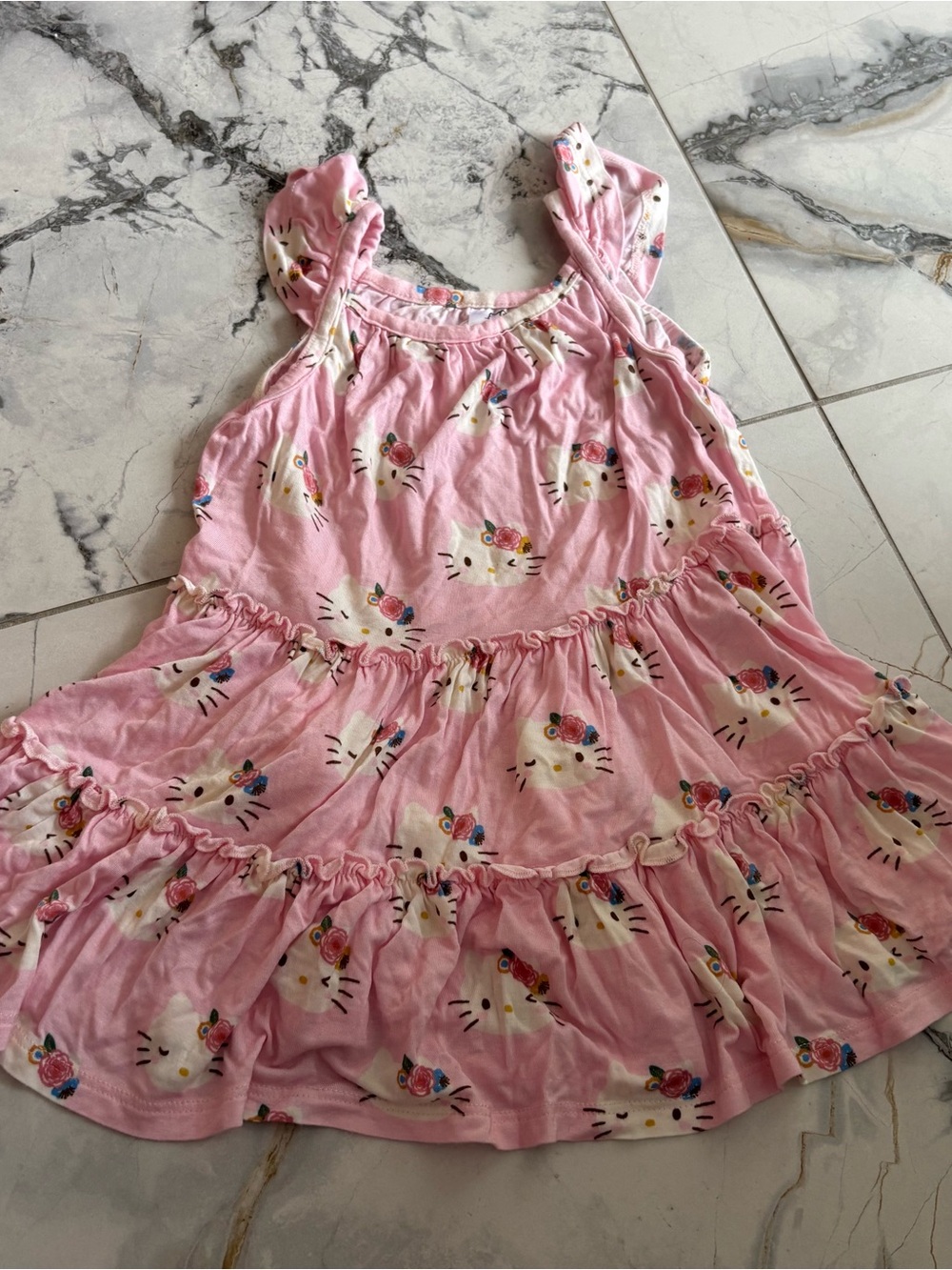 Posh Peanut Pink Hello Kitty Floral Tiered Dress